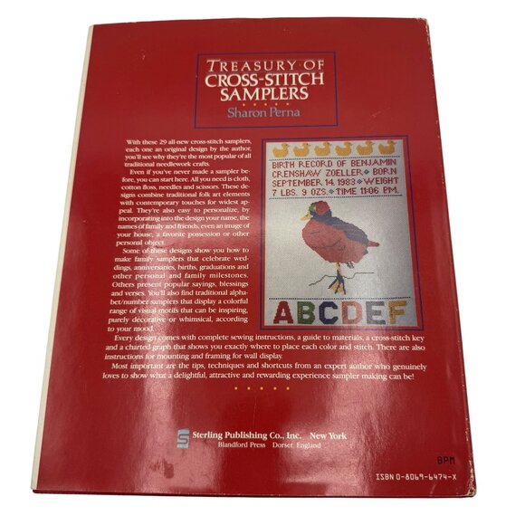 Treasury Of Cross-Stitch Samplers By Sharon Perna Hardcover - Picture 2 of 5